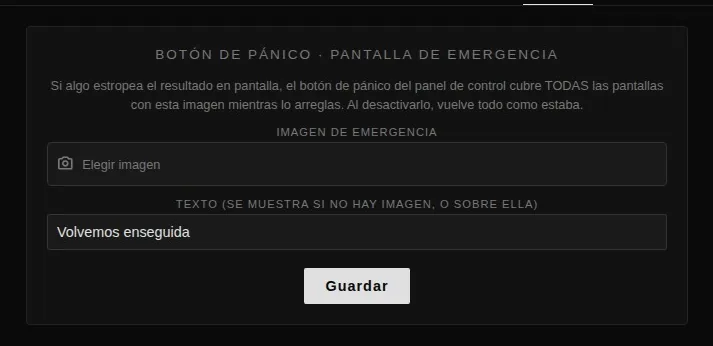 Configuración del botón de pánico