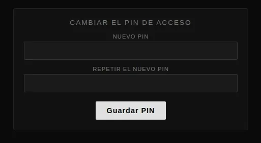 Cambio del PIN de acceso