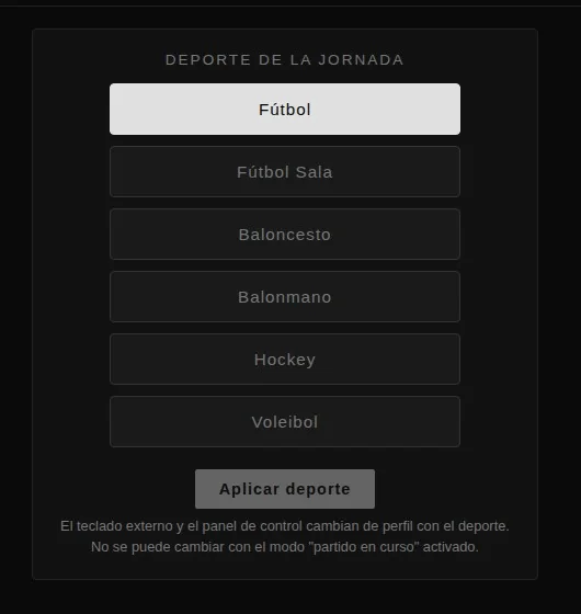 Selección del deporte de la jornada con los seis deportes