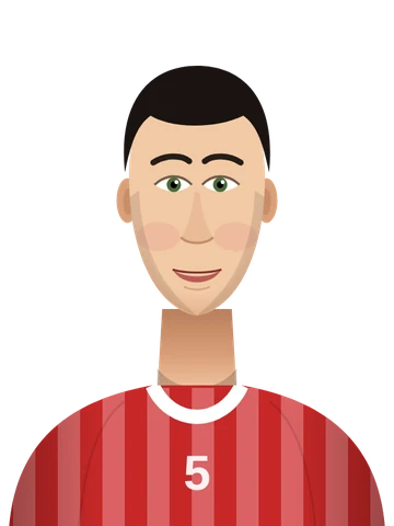 Retrato ilustrado de Raúl, dorsal 5, sin fondo