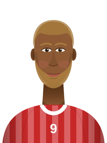 Retrato ilustrado de Diego, dorsal 9, sin fondo