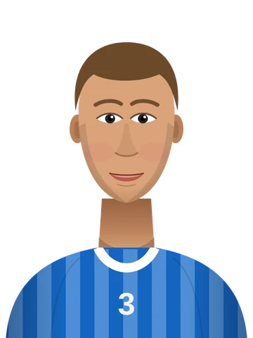 Retrato ilustrado de Nacho, dorsal 3, sin fondo