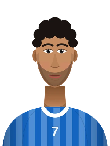 Retrato ilustrado de Hugo, dorsal 7, sin fondo
