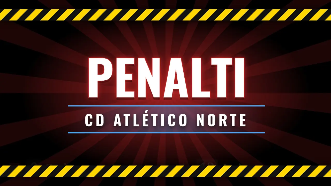 Aviso de penalti a pantalla completa con franjas de advertencia