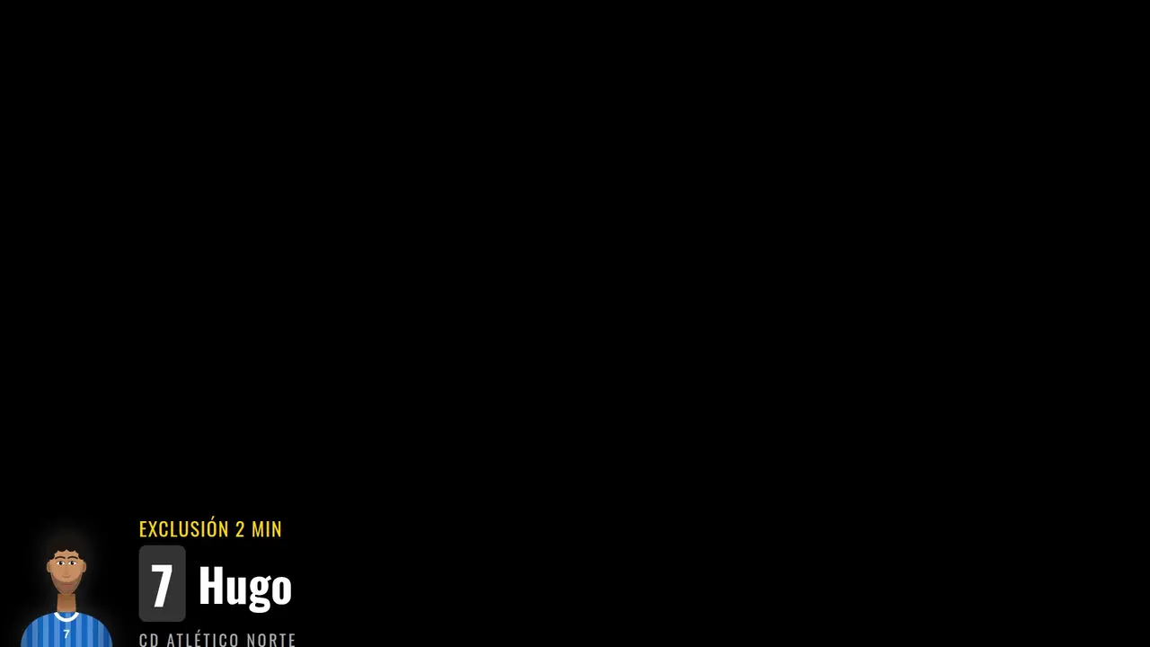 Aviso de exclusión de 2 minutos para el jugador 7 Hugo