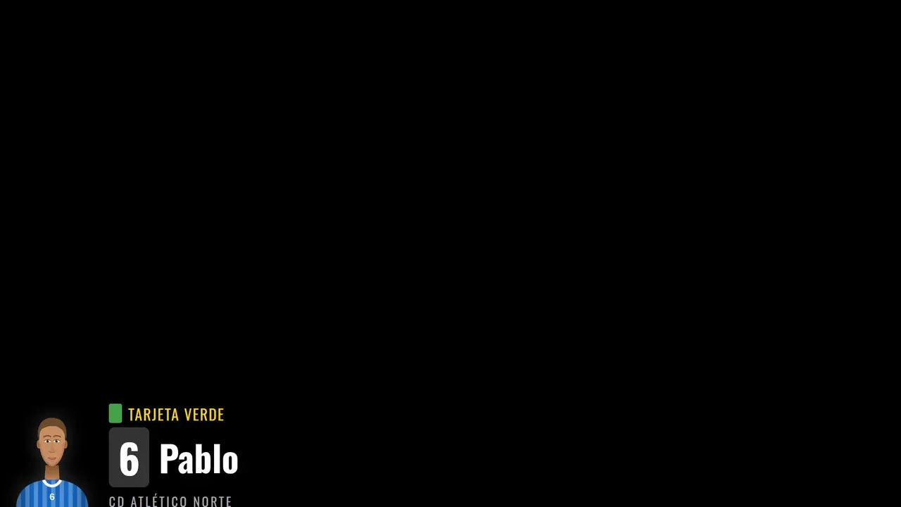 Tarjeta verde para el jugador 6 Pablo