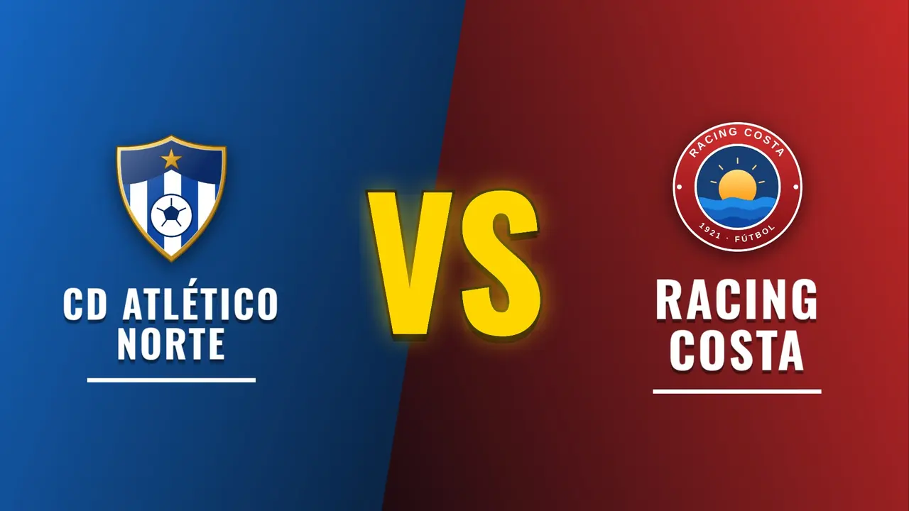 Pantalla VS con escudos y nombres de los equipos