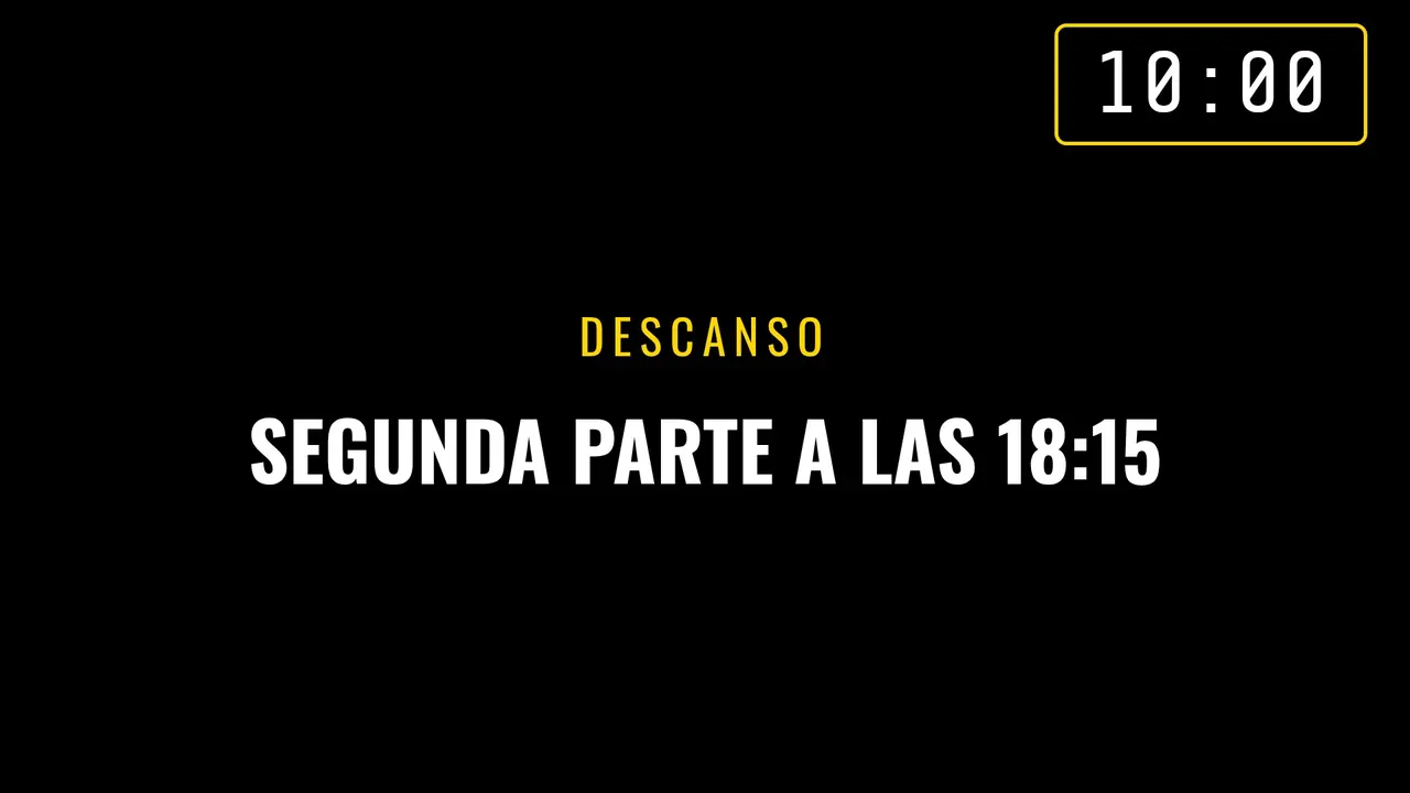 Pantalla de descanso con cuenta atrás de diez minutos